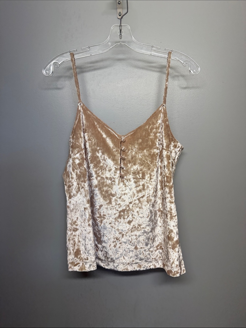 Lucky Brand Soft Blush Pink Crushed Velvet Cami Top